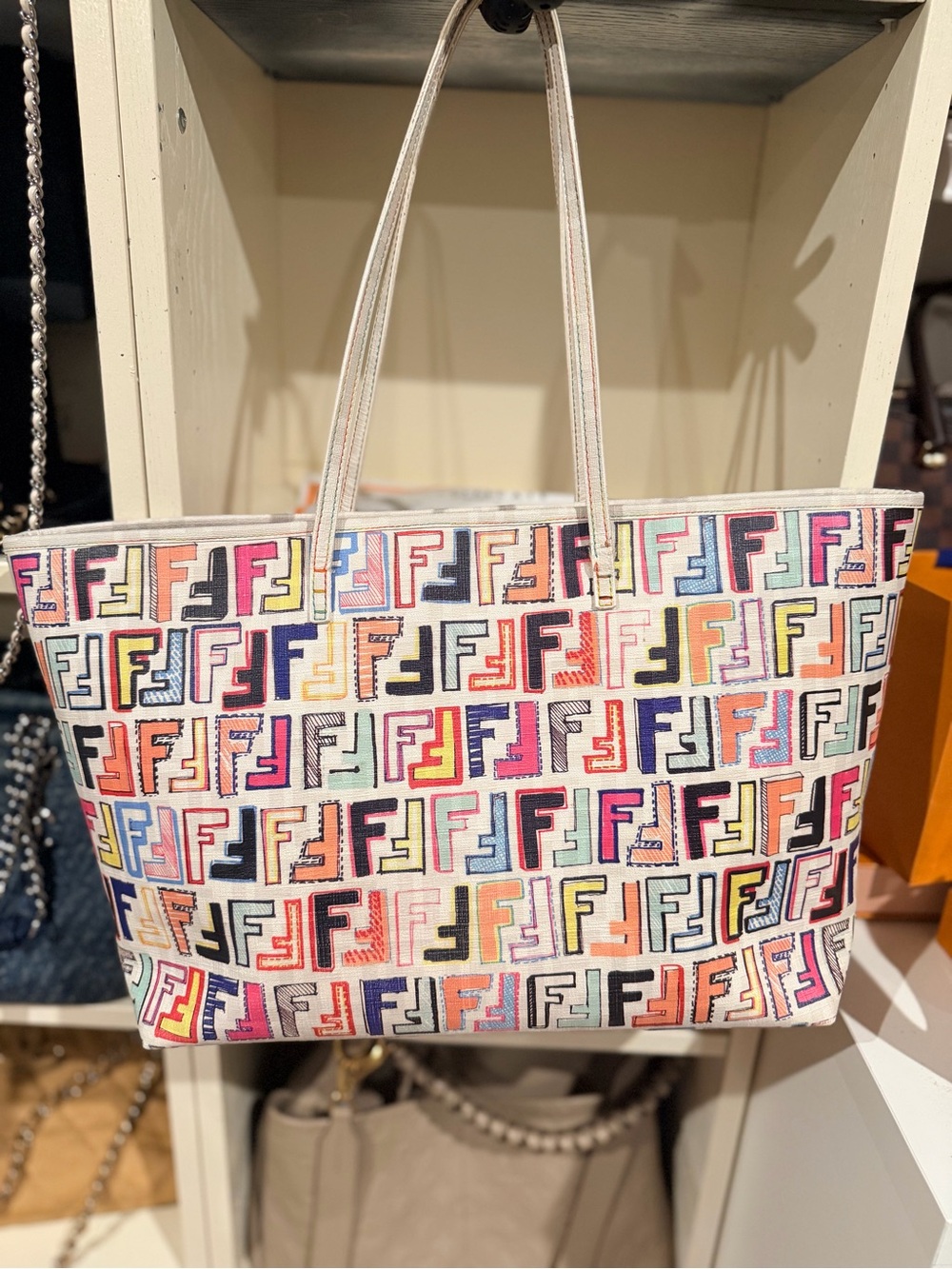 Fendi Zucca Spalmati Roll Tote Bag